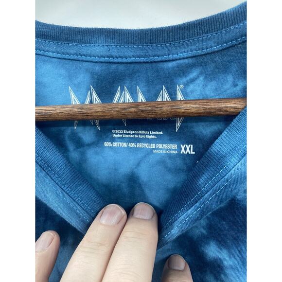 Def Leopard Men's Crew Neck Graphic Band Printed Short Sleeve Tee XXL Blue - Picture 5 of 6